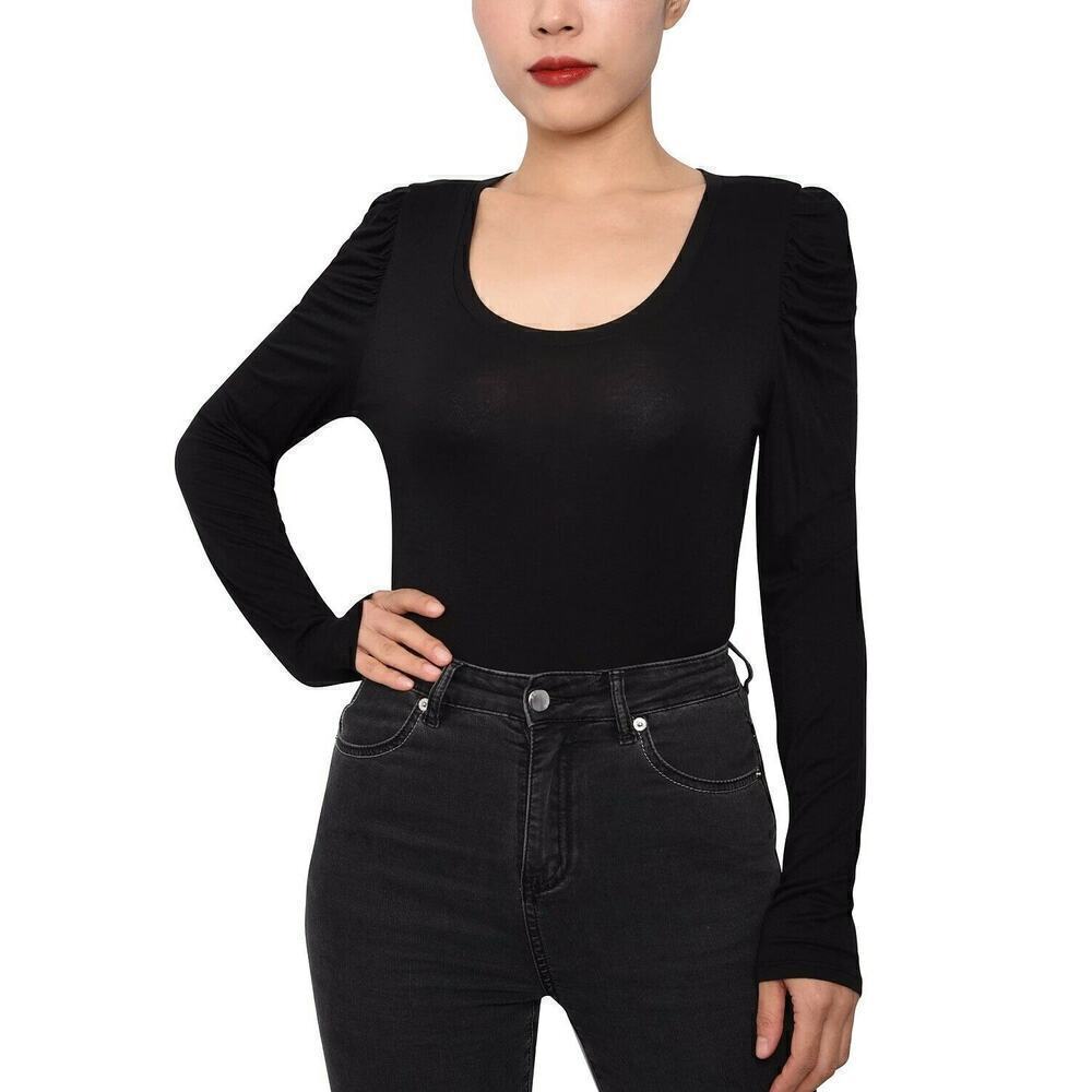 Planet Gold Puff / Ruched Sleeve Bodysuit M